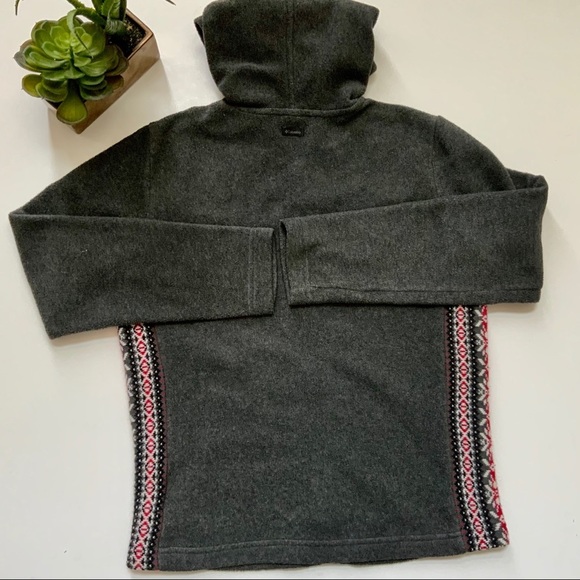 COLUMBIA Gray Fair Isle Fleece Full Zip Hoodie Size Small - Picture 7 of 10